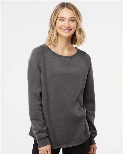 Independent Trading Co. PRM2000 Women's California Wave Wash Crewneck Sweatshirt - Front view