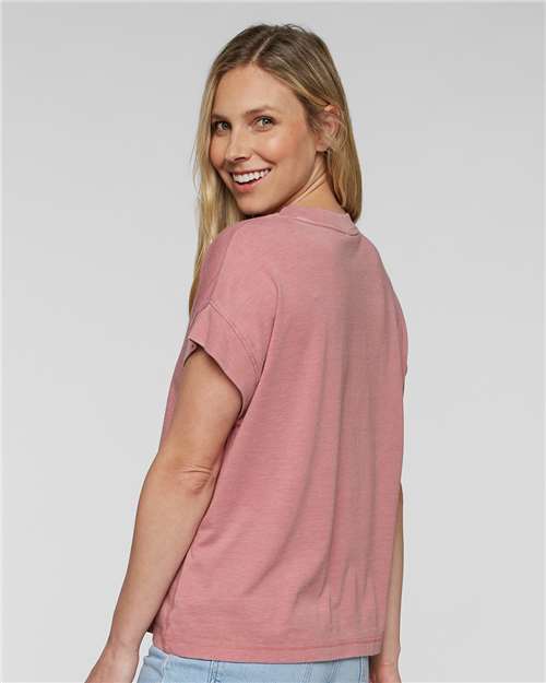 LAT 3502 Women's Vintage Wash Tee - Back view