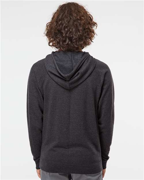 Independent Trading Co. SS1000 Unisex Icon Lightweight Loopback Terry Hooded Sweatshirt - Back view