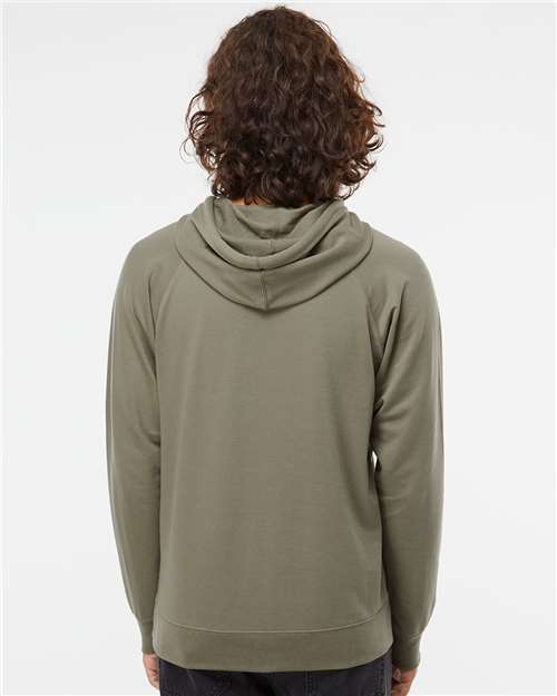 Independent Trading Co. SS1000 Unisex Icon Lightweight Loopback Terry Hooded Sweatshirt - Back view