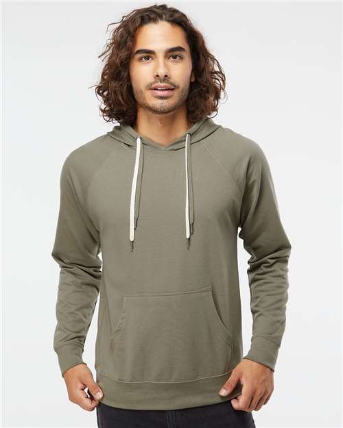 Independent Trading Co. SS1000 Unisex Icon Lightweight Loopback Terry Hooded Sweatshirt - Front view