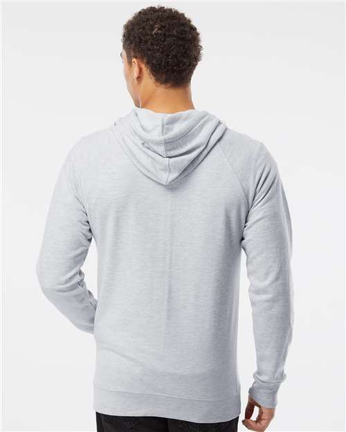 Independent Trading Co. SS1000 Unisex Icon Lightweight Loopback Terry Hooded Sweatshirt - Back view