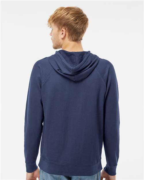 Independent Trading Co. SS1000 Unisex Icon Lightweight Loopback Terry Hooded Sweatshirt - Back view