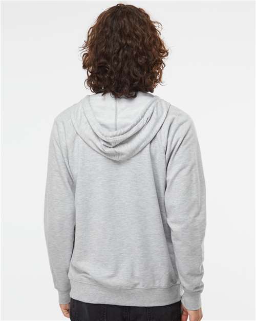 Independent Trading Co. SS1000Z Unisex Icon Lightweight Loopback Terry Full-Zip Hooded Sweatshirt - Back view