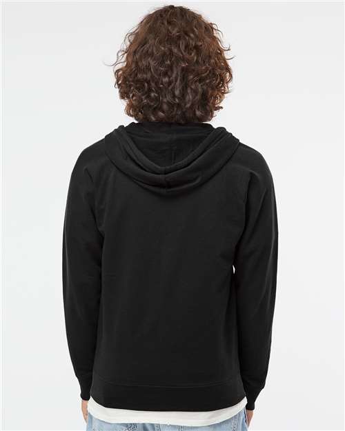 Independent Trading Co. SS1000Z Unisex Icon Lightweight Loopback Terry Full-Zip Hooded Sweatshirt - Back view