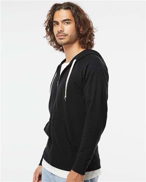 Independent Trading Co. SS1000Z Unisex Icon Lightweight Loopback Terry Full-Zip Hooded Sweatshirt - Side view