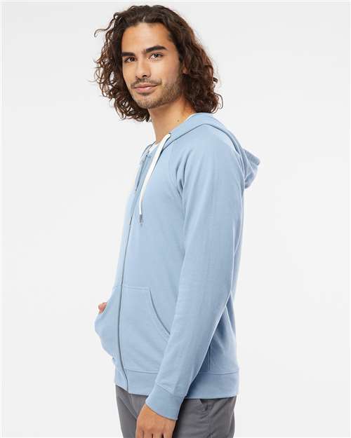Independent Trading Co. SS1000Z Unisex Icon Lightweight Loopback Terry Full-Zip Hooded Sweatshirt - Side view