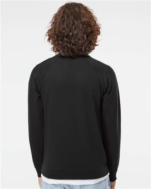 Independent Trading Co. SS1000C Unisex Icon Lightweight Loopback Terry Crewneck Sweatshirt - Back view