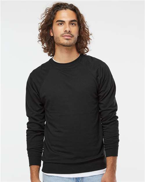 Independent Trading Co. SS1000C Unisex Icon Lightweight Loopback Terry Crewneck Sweatshirt - Front view
