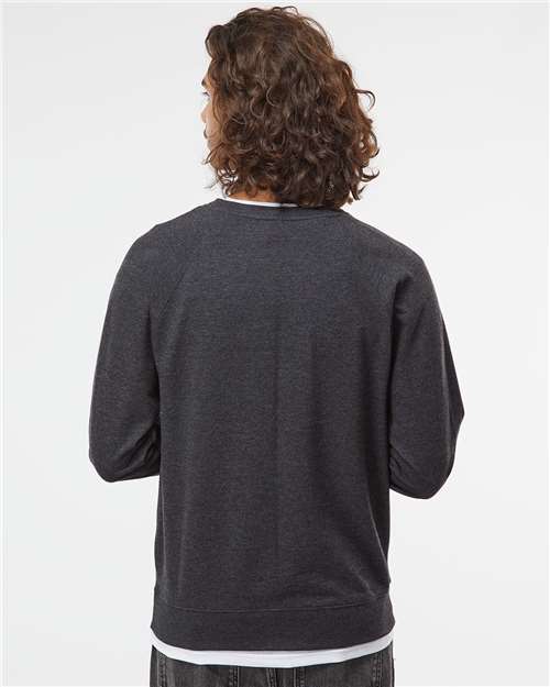 Independent Trading Co. SS1000C Unisex Icon Lightweight Loopback Terry Crewneck Sweatshirt - Back view