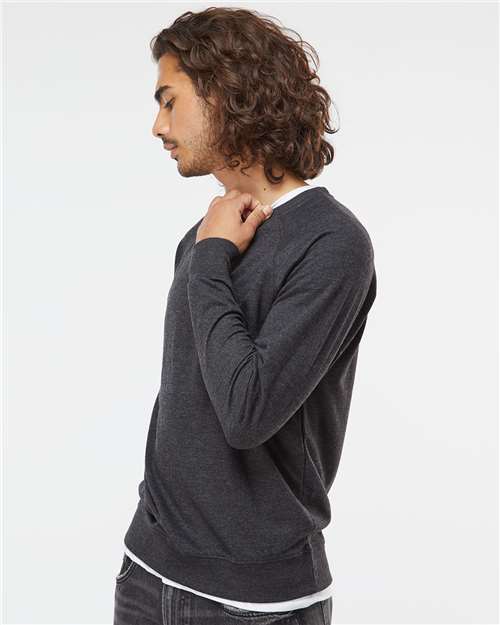 Independent Trading Co. SS1000C Unisex Icon Lightweight Loopback Terry Crewneck Sweatshirt - Side view