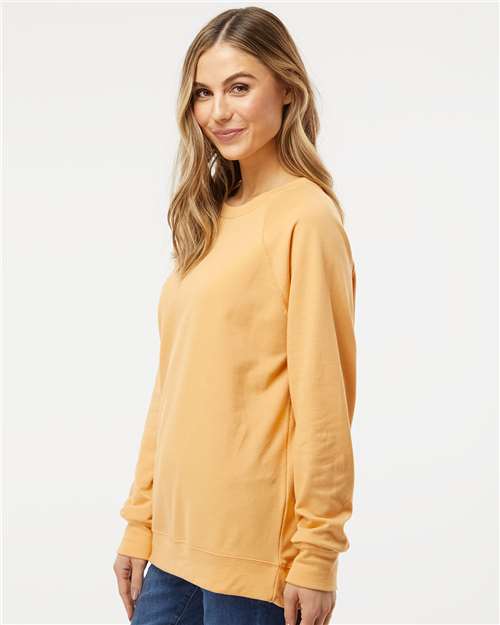 Independent Trading Co. SS1000C Unisex Icon Lightweight Loopback Terry Crewneck Sweatshirt - Side view