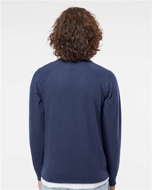 Independent Trading Co. SS1000C Unisex Icon Lightweight Loopback Terry Crewneck Sweatshirt - Back view