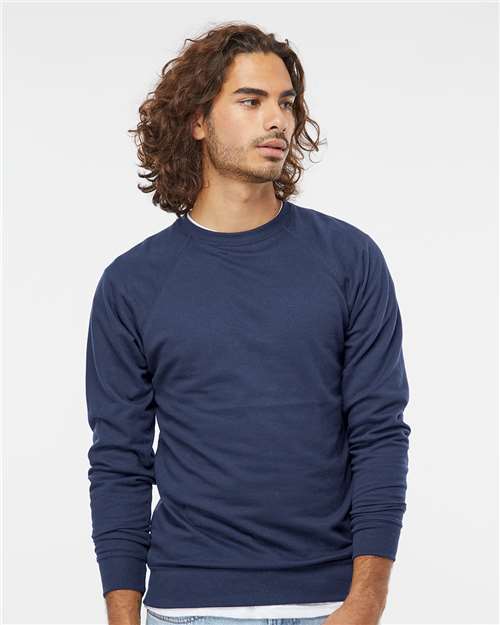 Independent Trading Co. SS1000C Unisex Icon Lightweight Loopback Terry Crewneck Sweatshirt - Front view