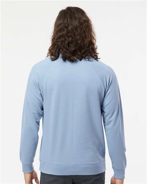 Independent Trading Co. SS1000C Unisex Icon Lightweight Loopback Terry Crewneck Sweatshirt - Back view