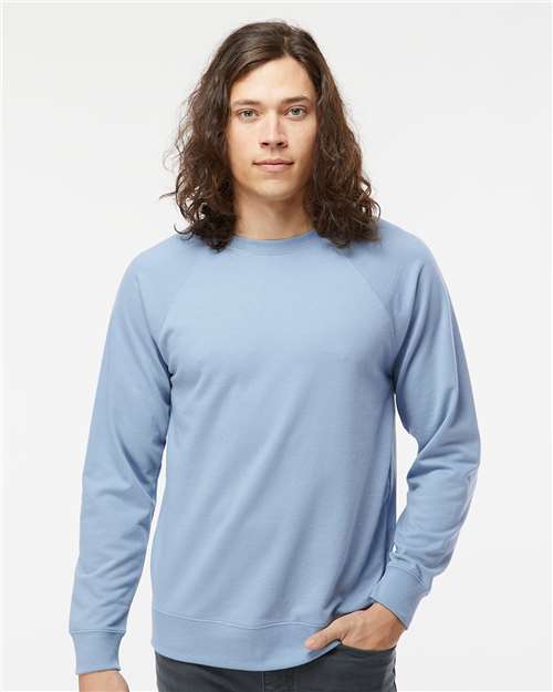 Independent Trading Co. SS1000C Unisex Icon Lightweight Loopback Terry Crewneck Sweatshirt - Front view