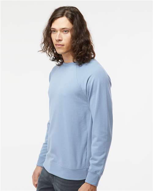 Independent Trading Co. SS1000C Unisex Icon Lightweight Loopback Terry Crewneck Sweatshirt - Side view