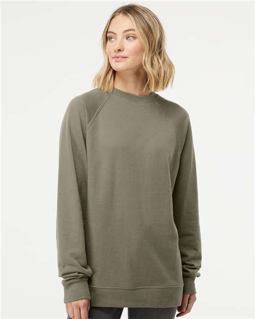 Independent Trading Co. SS1000C Unisex Icon Lightweight Loopback Terry Crewneck Sweatshirt - Front view