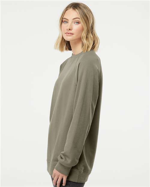 Independent Trading Co. SS1000C Unisex Icon Lightweight Loopback Terry Crewneck Sweatshirt - Side view