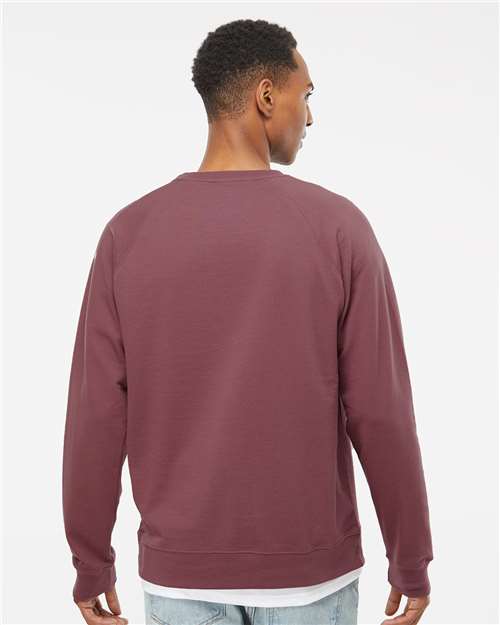 Independent Trading Co. SS1000C Unisex Icon Lightweight Loopback Terry Crewneck Sweatshirt - Back view