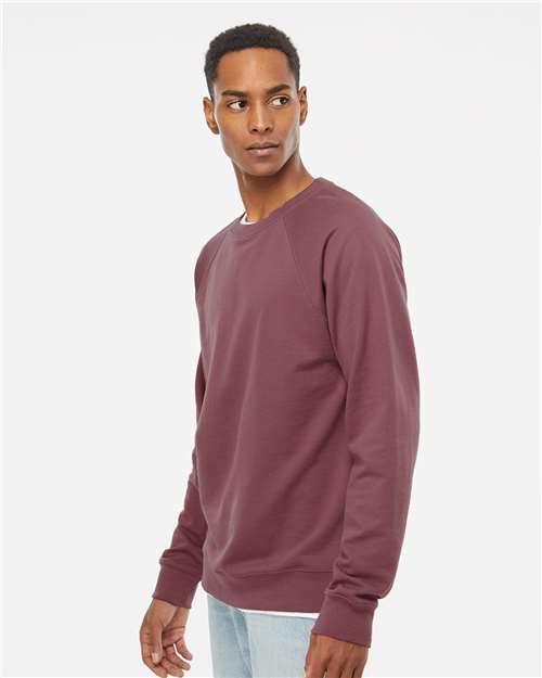 Independent Trading Co. SS1000C Unisex Icon Lightweight Loopback Terry Crewneck Sweatshirt - Side view