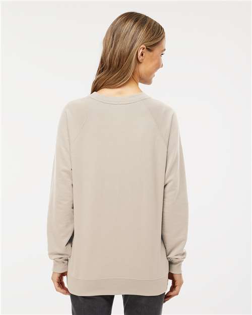 Independent Trading Co. SS1000C Unisex Icon Lightweight Loopback Terry Crewneck Sweatshirt - Back view