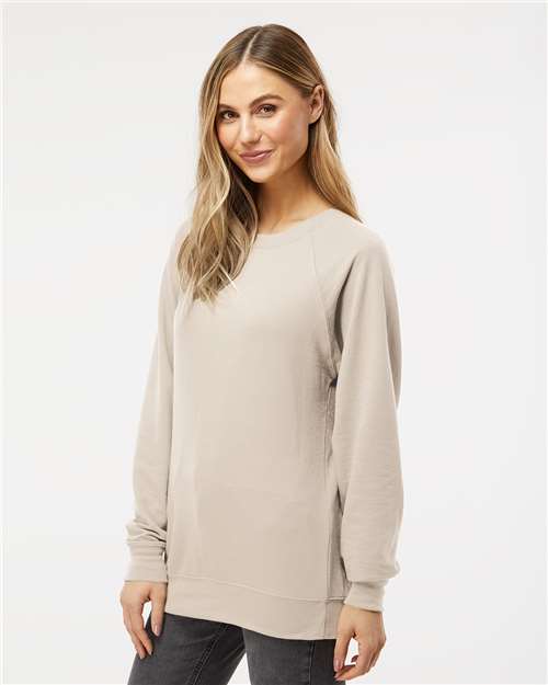Independent Trading Co. SS1000C Unisex Icon Lightweight Loopback Terry Crewneck Sweatshirt - Side view