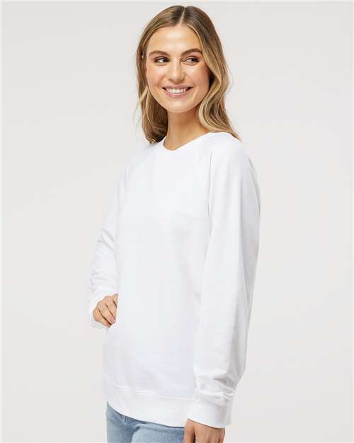 Independent Trading Co. SS1000C Unisex Icon Lightweight Loopback Terry Crewneck Sweatshirt - Side view