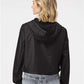 Independent Trading Co. EXP64CRP Women's Lightweight Quarter-Zip Pullover Crop Windbreaker - Back view