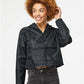 Independent Trading Co. EXP64CRP Women's Lightweight Quarter-Zip Pullover Crop Windbreaker - Front view