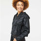 Independent Trading Co. EXP64CRP Women's Lightweight Quarter-Zip Pullover Crop Windbreaker - Side view