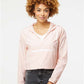 Independent Trading Co. EXP64CRP Women's Lightweight Quarter-Zip Pullover Crop Windbreaker - Front view