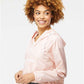 Independent Trading Co. EXP64CRP Women's Lightweight Quarter-Zip Pullover Crop Windbreaker - Side view