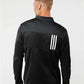 Adidas A482 Men's 3-Stripes Double-Knit Quarter-Zip Pullover - Back view