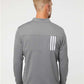 Adidas A482 Men's 3-Stripes Double-Knit Quarter-Zip Pullover - Back view