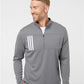 Adidas A482 Men's 3-Stripes Double-Knit Quarter-Zip Pullover - Front view