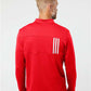 Adidas A482 Men's 3-Stripes Double-Knit Quarter-Zip Pullover - Back view