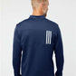 Adidas A482 Men's 3-Stripes Double-Knit Quarter-Zip Pullover - Back view