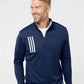 Adidas A482 Men's 3-Stripes Double-Knit Quarter-Zip Pullover - Front view