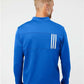 Adidas A482 Men's 3-Stripes Double-Knit Quarter-Zip Pullover - Back view