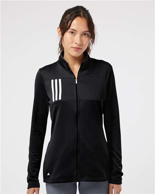 Adidas A483 Women's 3-Stripes Double Knit Full-Zip Jacket - Front view