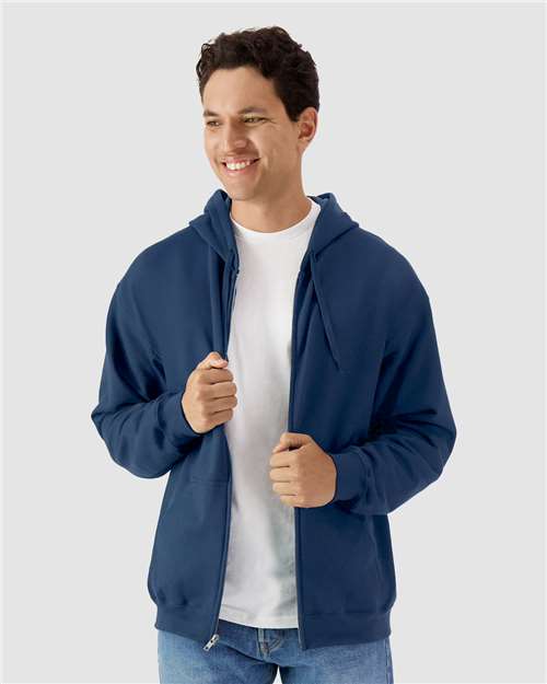 Gildan SF600 Unisex Softstyle? Midweight Full-Zip Hooded Sweatshirt - Front view