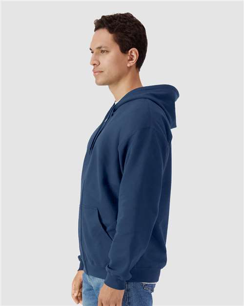 Gildan SF600 Unisex Softstyle? Midweight Full-Zip Hooded Sweatshirt - Side view