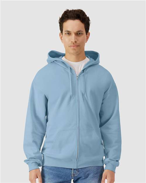 Gildan SF600 Unisex Softstyle? Midweight Full-Zip Hooded Sweatshirt - Front view