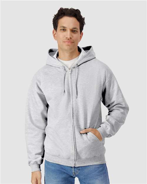 Gildan SF600 Unisex Softstyle? Midweight Full-Zip Hooded Sweatshirt - Front view