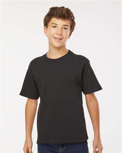 M&O 4850 Youth Gold Soft Touch T-Shirt - Front view