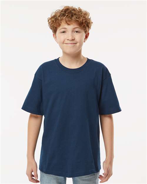 M&O 4850 Youth Gold Soft Touch T-Shirt - Front view