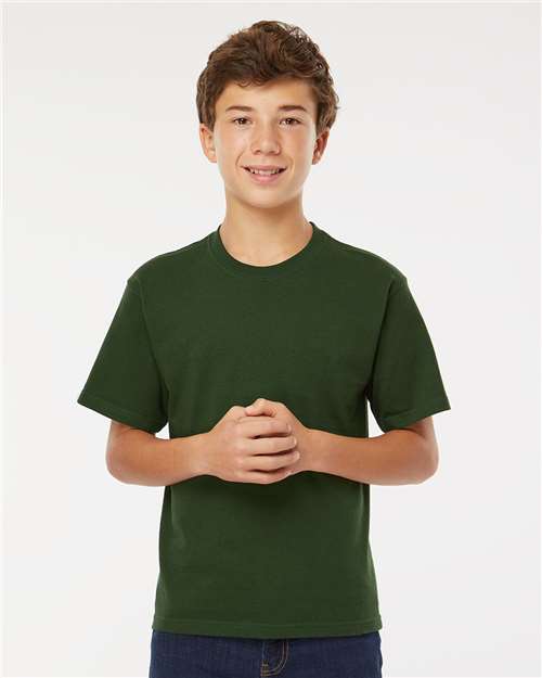 M&O 4850 Youth Gold Soft Touch T-Shirt - Front view