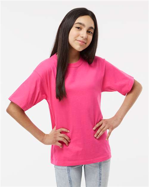 M&O 4850 Youth Gold Soft Touch T-Shirt - Front view