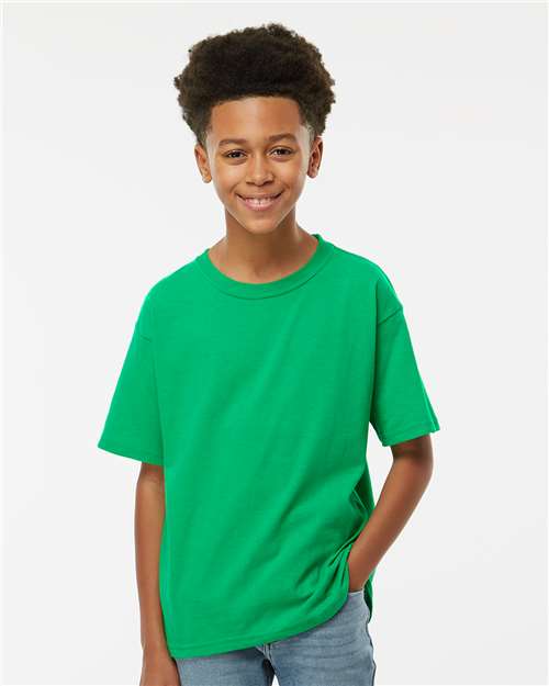 M&O 4850 Youth Gold Soft Touch T-Shirt - Front view